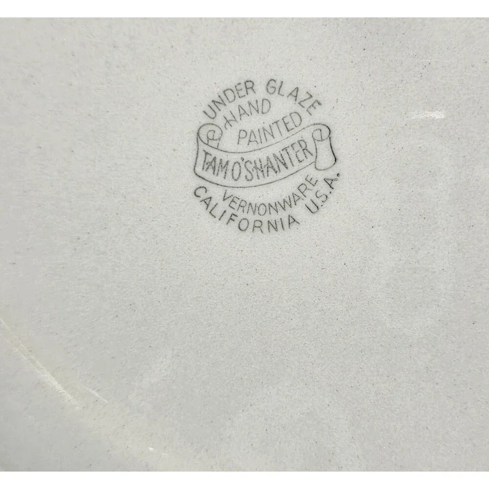 Metlox Poppytrail Vernonware Tam O’Shanter 10 ½” Dinner Plate